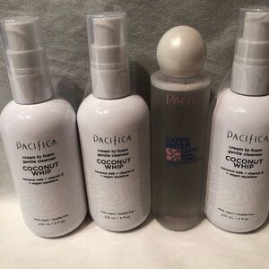 NEW 3 X Pacifica Coconut Whip Cream to Foam Cleanser and Happy Water Toner